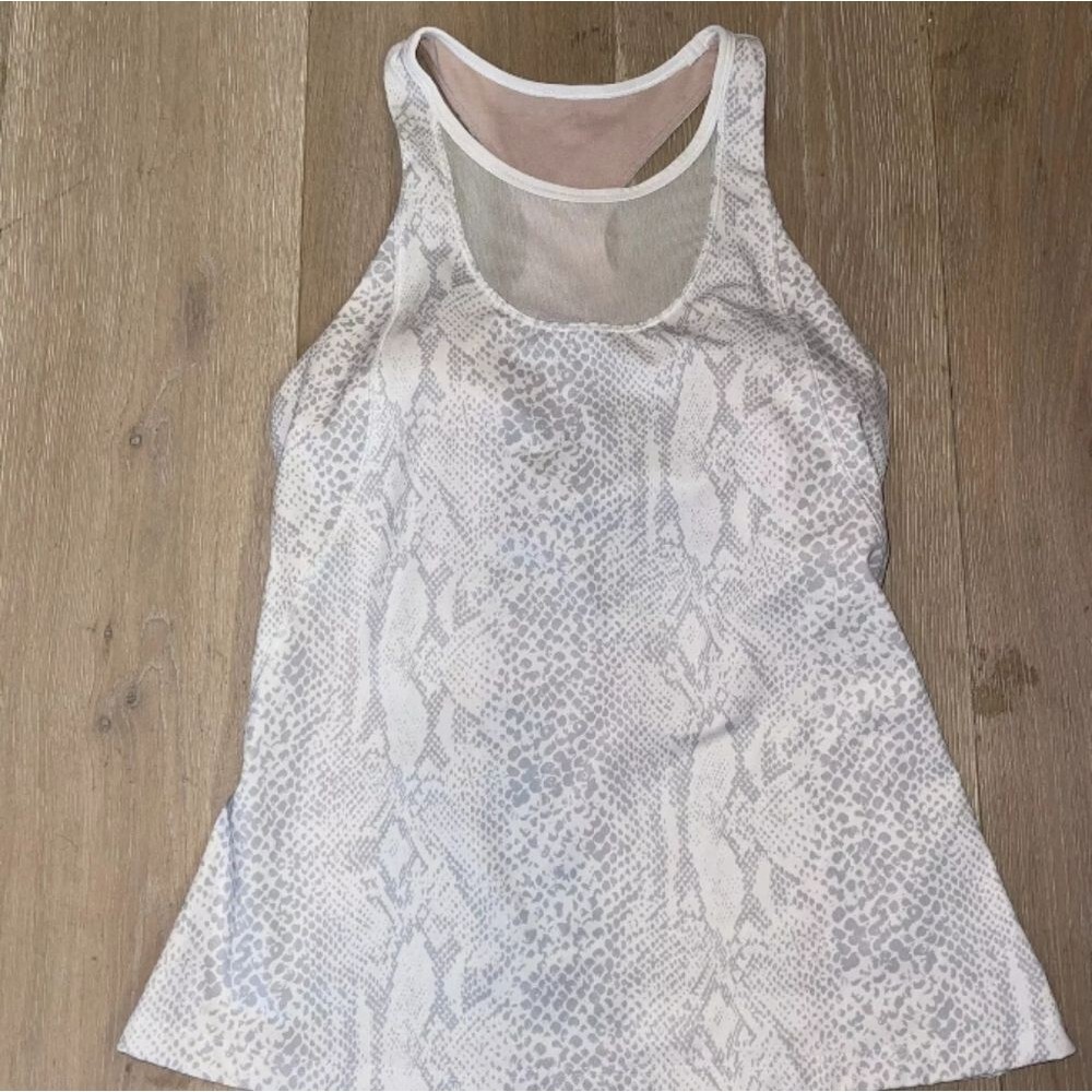 Women's White Patterned Tank Top - Picture 7 of 16